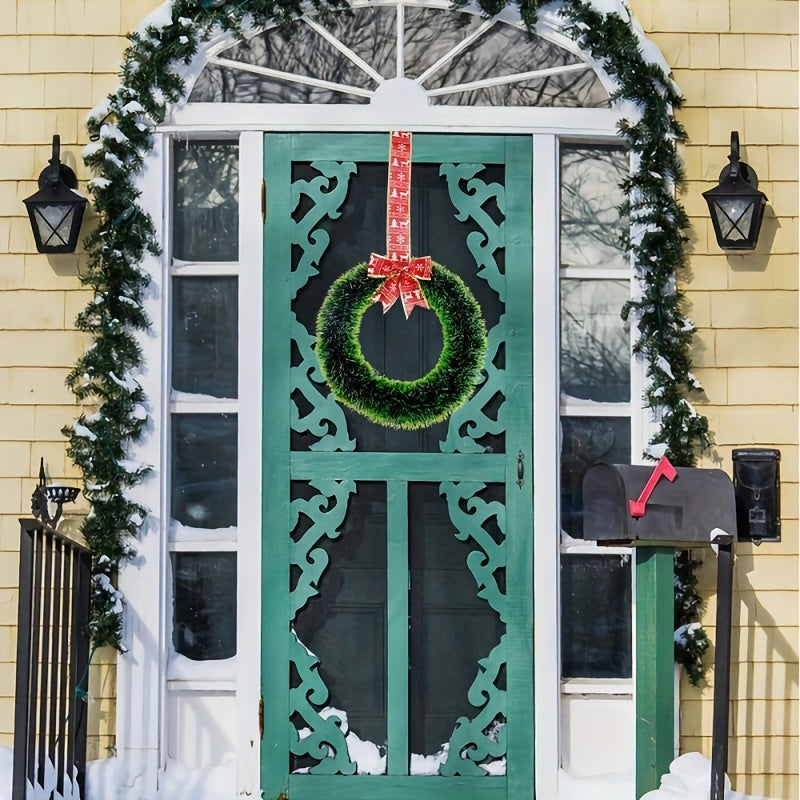 Disposable Christmas Wreath Bow Vine Pendant Decoration