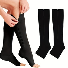 Toeless Compression Socks for Yoga & Fitness - Sports Thigh Long Stockings