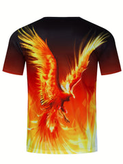 Men's Phoenix Graphic T-shirt 3D Digital Print Casual Loose Tee