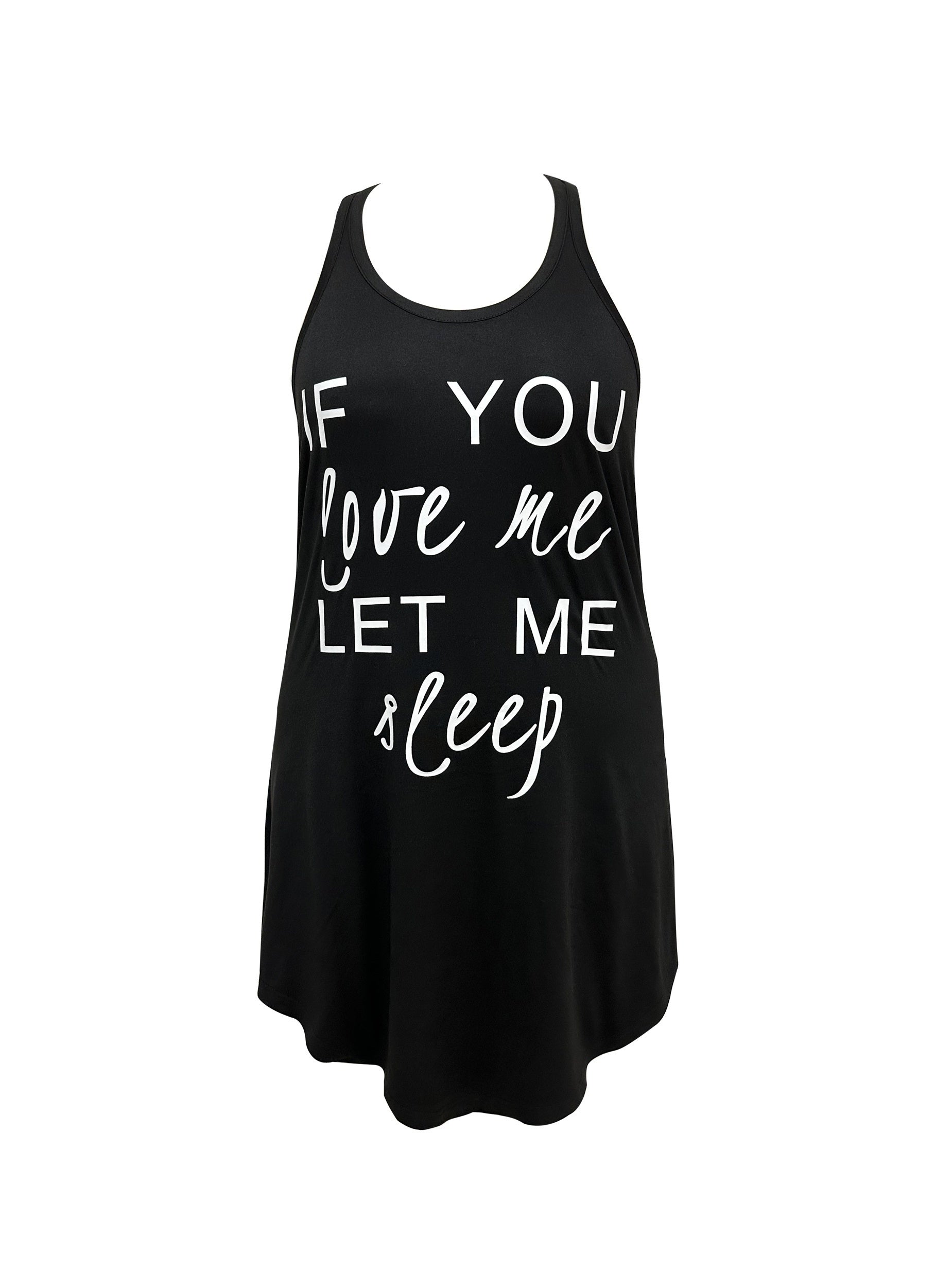 Casual Loungewear Dress Women's Plus Slogan Print Tank Nightdress