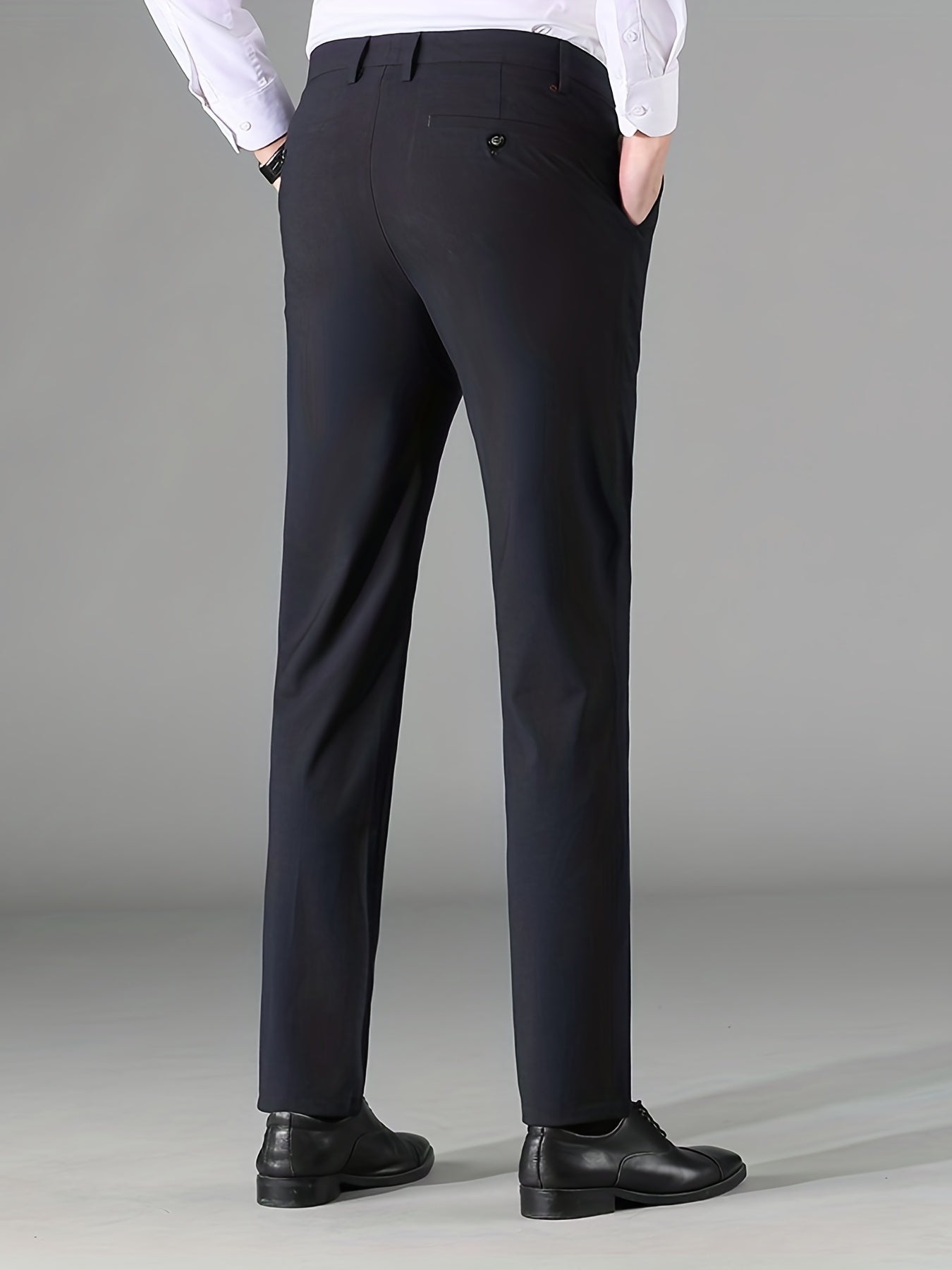Men's Slim Fit Formal Solid Dress Pants for Business