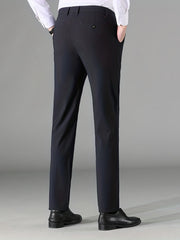 Men's Slim Fit Formal Solid Dress Pants for Business