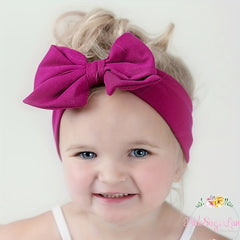 Baby Girl's Bowknot Turban Toddler Hairbands Soft Hair Accessory