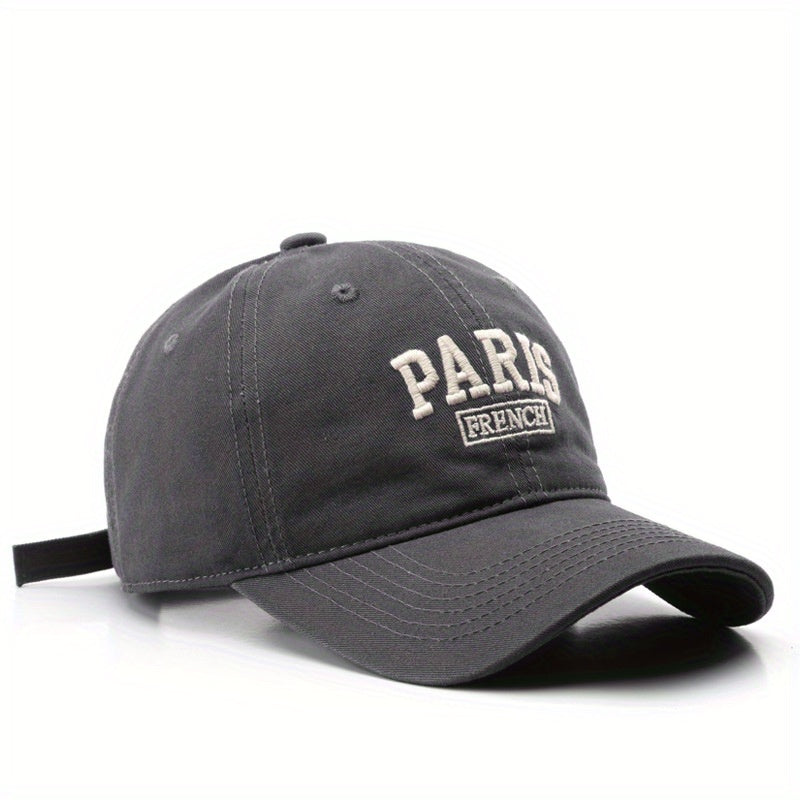 Men's Washed Letter Embroidery Peaked Cap Outdoor Travel Baseball Cap