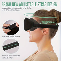 3D Contoured Blackout Eye Mask Adjustable Strap for Sleep Travel Yoga