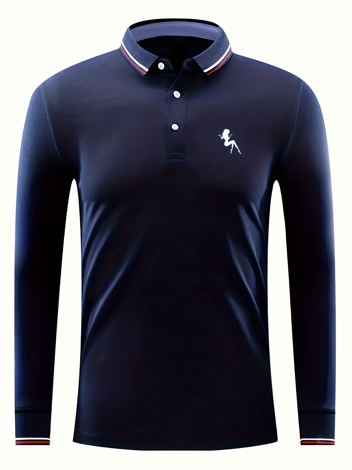 Men's Lightweight Polo Shirt Casual Button Up Long Sleeve