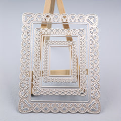 Rectangle Metal Cutting Dies DIY Scrapbook Etched Stencils For Paper Crafts