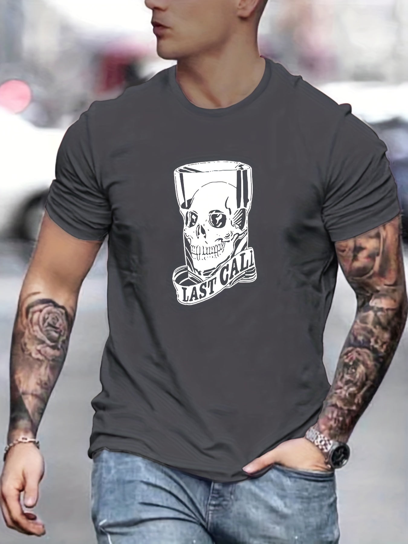 Men's Last Call Graphic Tee Casual Stretch Breathable Shirt