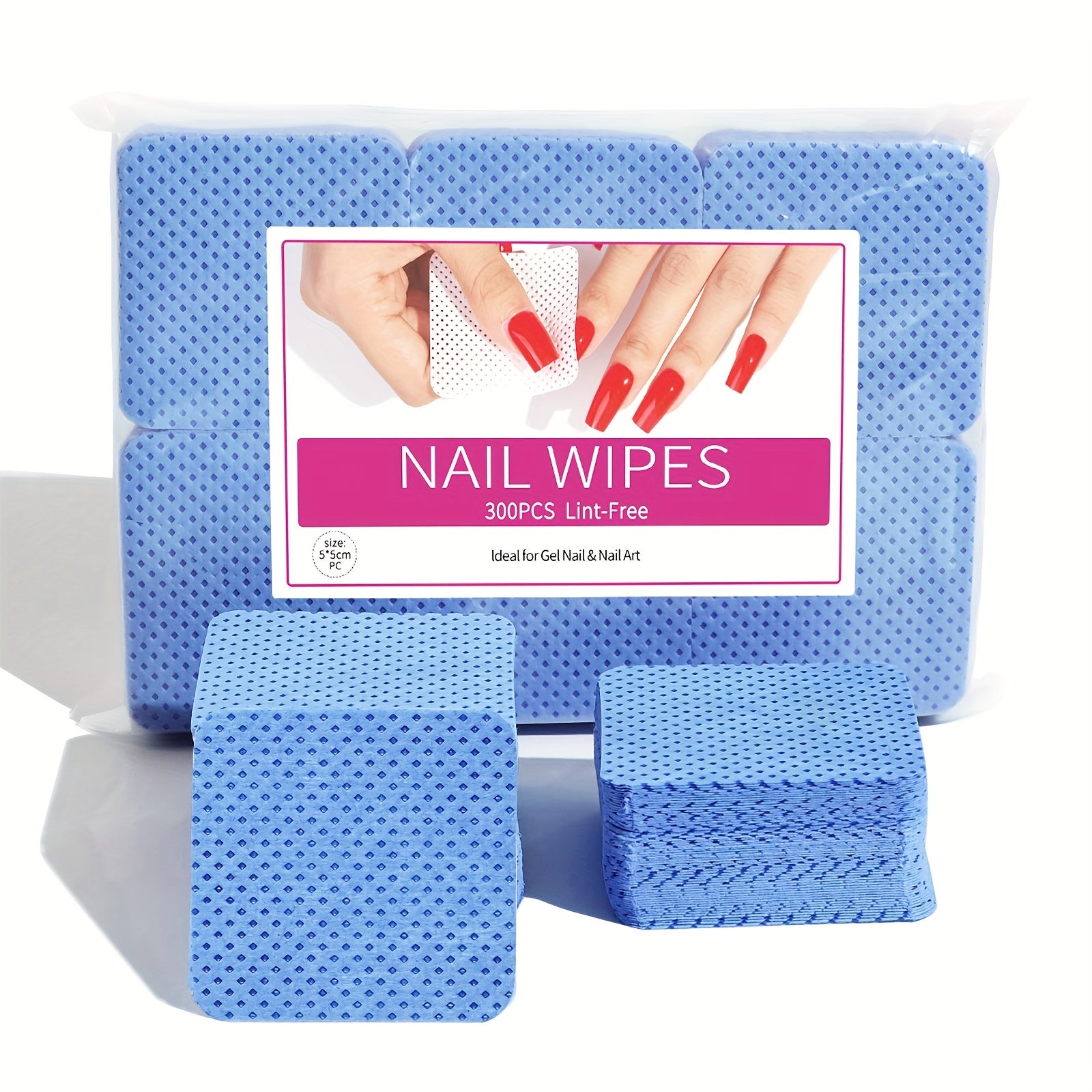 300pcs Lint Nail Wipes Gel Polish Remover Pads Eyelash Glue Cleaning