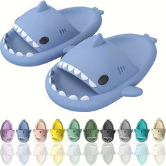Boy's Cartoon Shark Lightweight Slippers for Indoor Outdoor Shower
