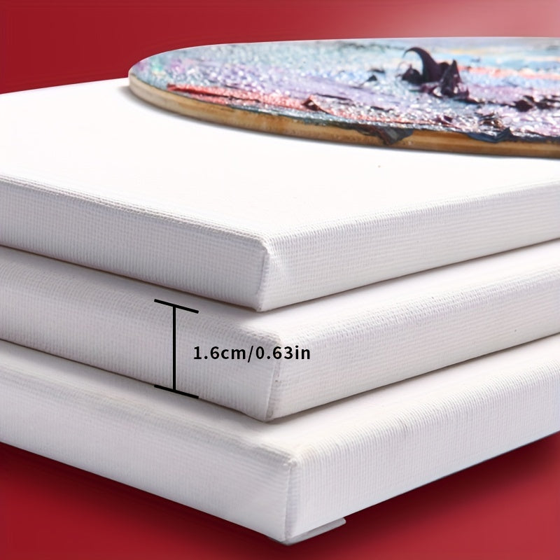 2 Pack Blank Art Canvases with Various Sizes, Primed Supplies for Acrylic Paint
