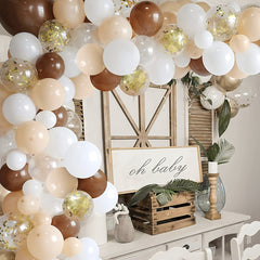 50pcs Brown Nude Golden Confetti Balloons Set for Party