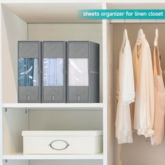 1pc Bed Sheet Organize Box Foldable Cube Storage Box Grey Fabric Storage Case