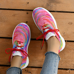 Women's Colorful Mesh Breathable Running Shoes Lightweight Lace Up