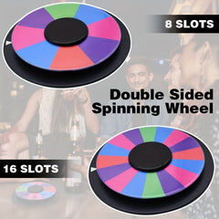 DIY Prize Wheel Double Sided 16 Slot Spinning Wheel Fortune Game
