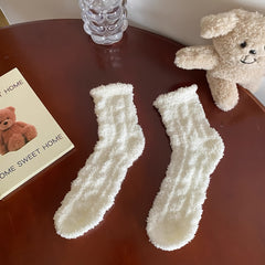 7 Pairs Fuzzy Mid Tube Socks Women's Stockings