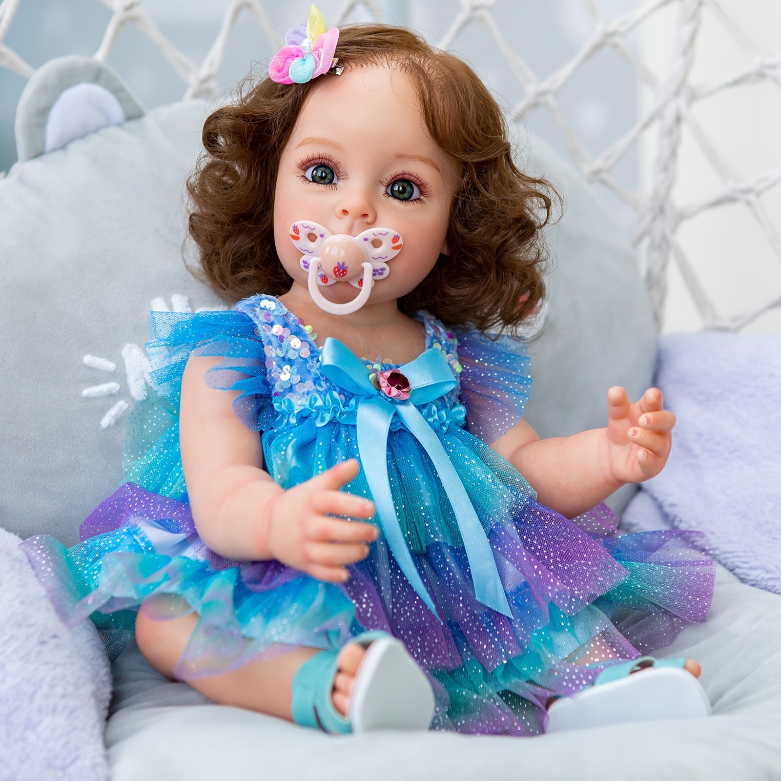 22'' Full Body Silicone Reborn Princess Doll Waterproof Toy