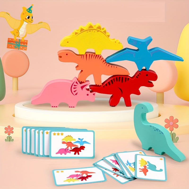 Dino Stacking Challenge Wooden Toy