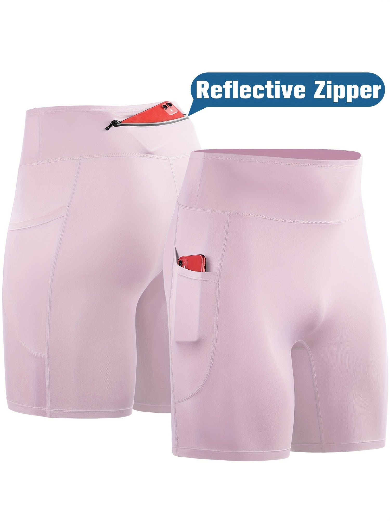 Men's Compression Shorts with Zipper Pocket Quick Dry Base Layer Sportswear