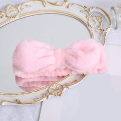 Coral Fleece Headband Bow Hair Band for Women