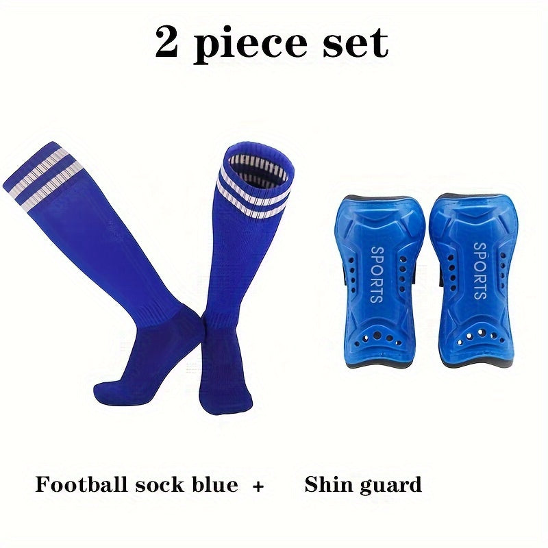 Football Socks With Shin Guard Set Thickened Soccer Socks Calf Protector