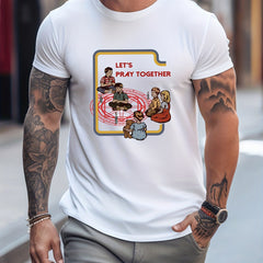 Men's Printed Leisure Sports T shirt Casual Stretch Round Neck Tee Shirt