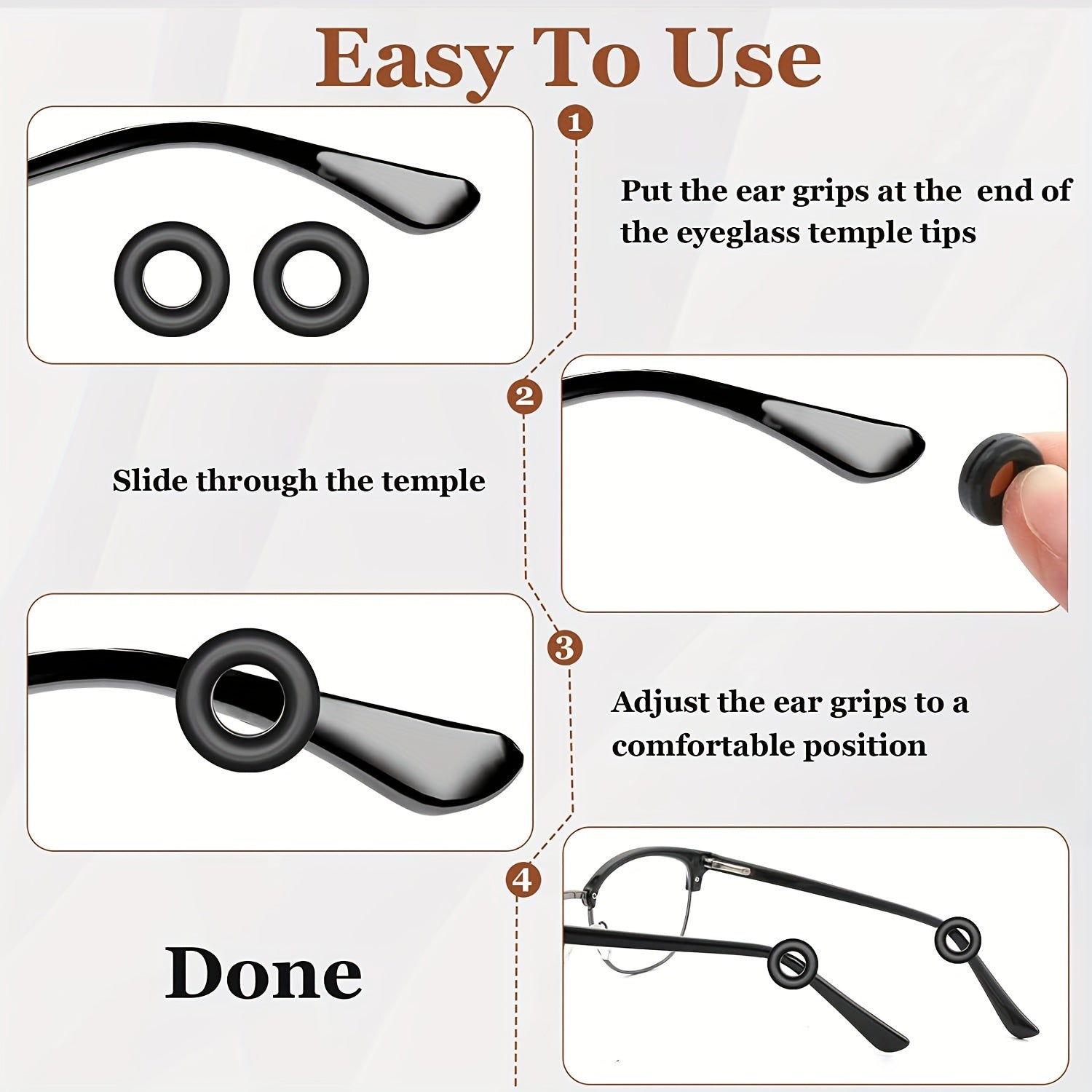 14 Pairs Glasses Ear Grip Strap Holder Silicone Anti Slip Multicolored
