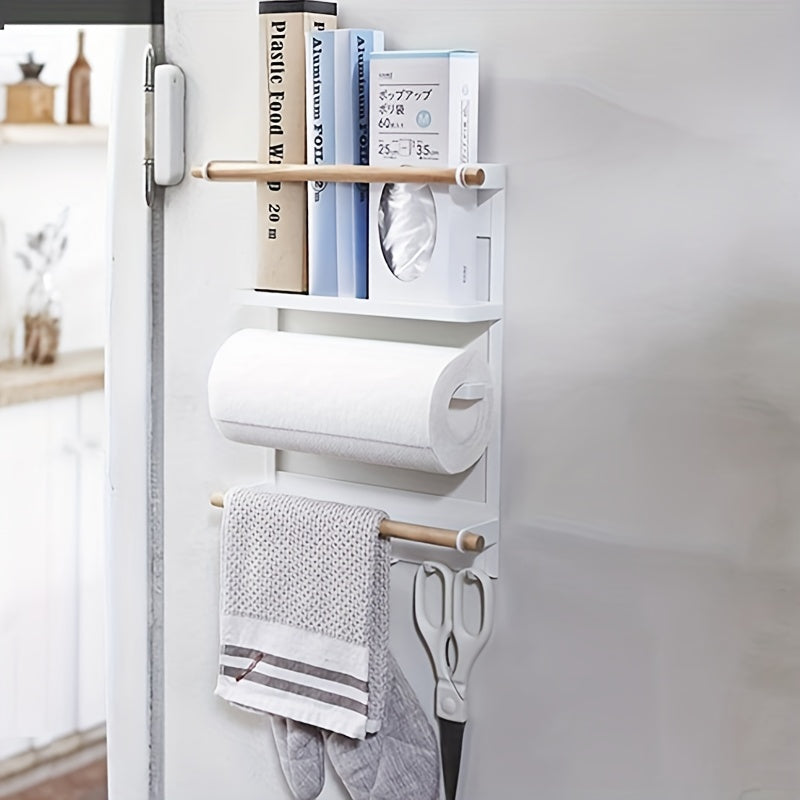 Magnetic Spice Rack with Paper Towel Holder Kitchen Storage