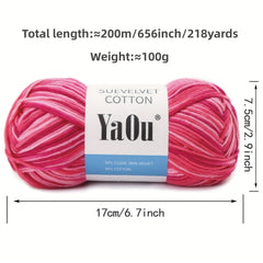 2 Soft Colorful Yarn 8 Ply 100g for Crocheting & Knitting