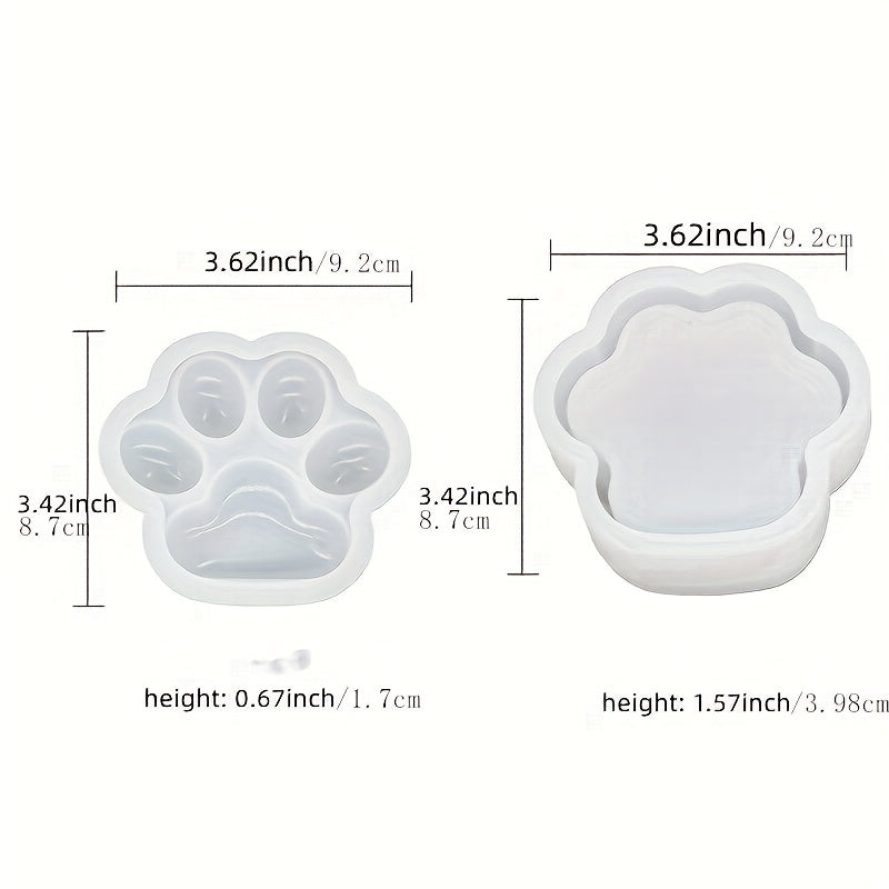 DIY Cat Paw Jewelry Storage Box Resin Mold Silicone Trinket Box