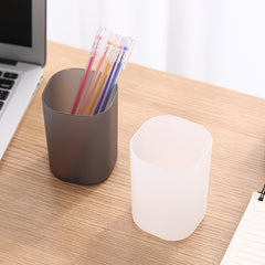 Gray Desktop Pen Holder Storage Box Office Student Stationery Organizer