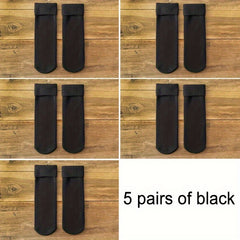 5 Pairs Winter Warm Snow Socks Fleece Crew Socks
