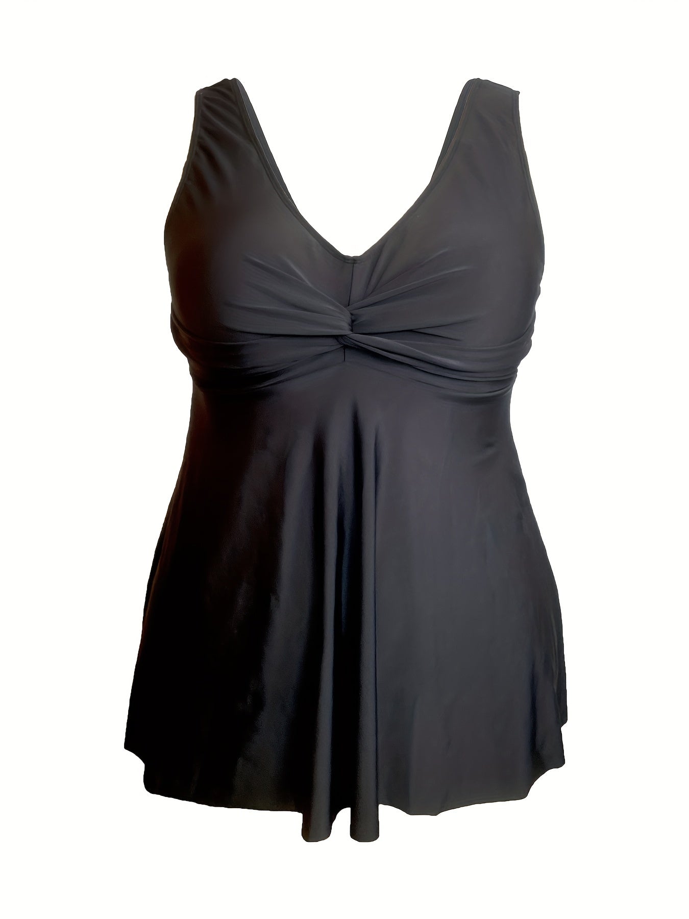 Women's Plus Size V Neck Tankini Set