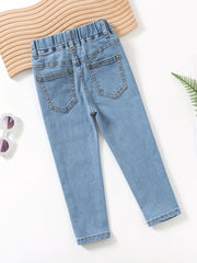 Toddler Girls Washed Jeans Skinny Slim Fit Denim Pants Kids Summer Clothes