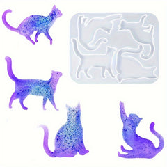 3D Cartoon Cat Pendant Brooch Crystal Epoxy Resin Mould Jewelry Silicone Mold