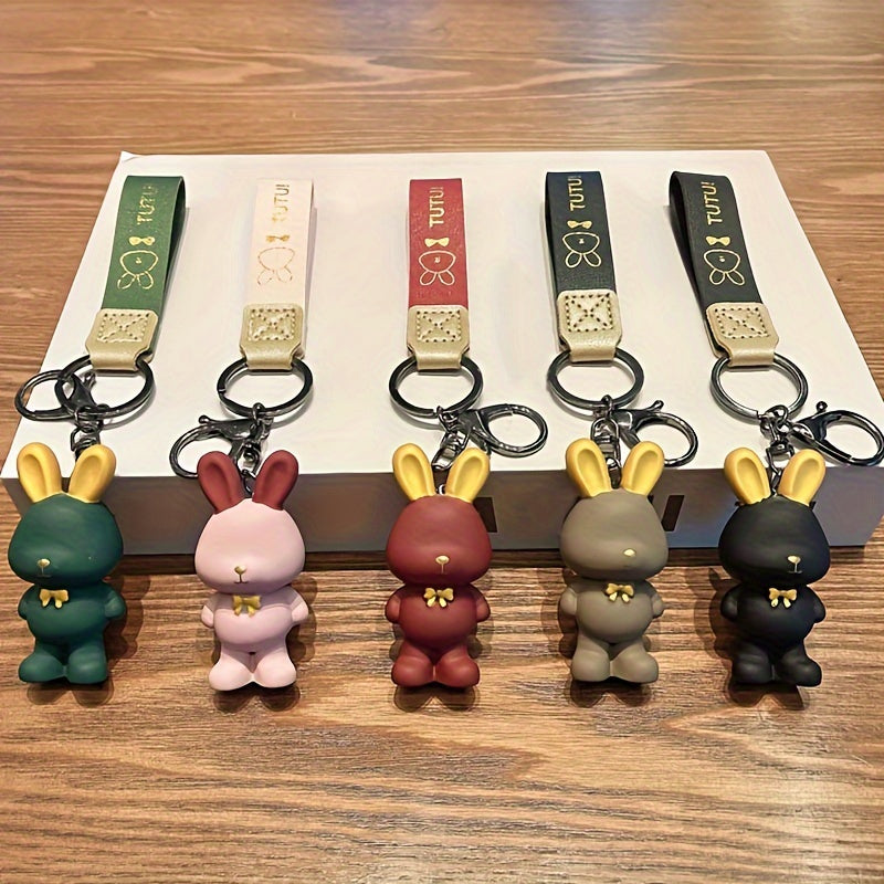Rabbit Doll Pendant Silicone Keychain for Car Bag Decoration