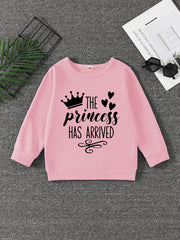 Girls' Princess Crew Neck Sweatshirt Pullover, Long Sleeve Top for Autumn Spring