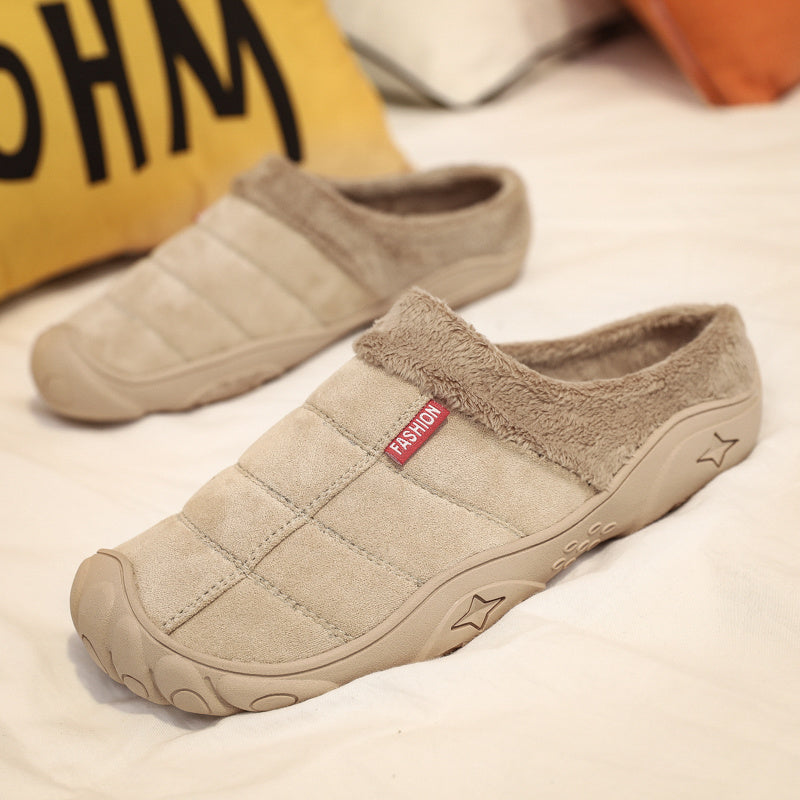 Men's Warm Fleece Non Slip Slides Slippers Comfortable Shoes