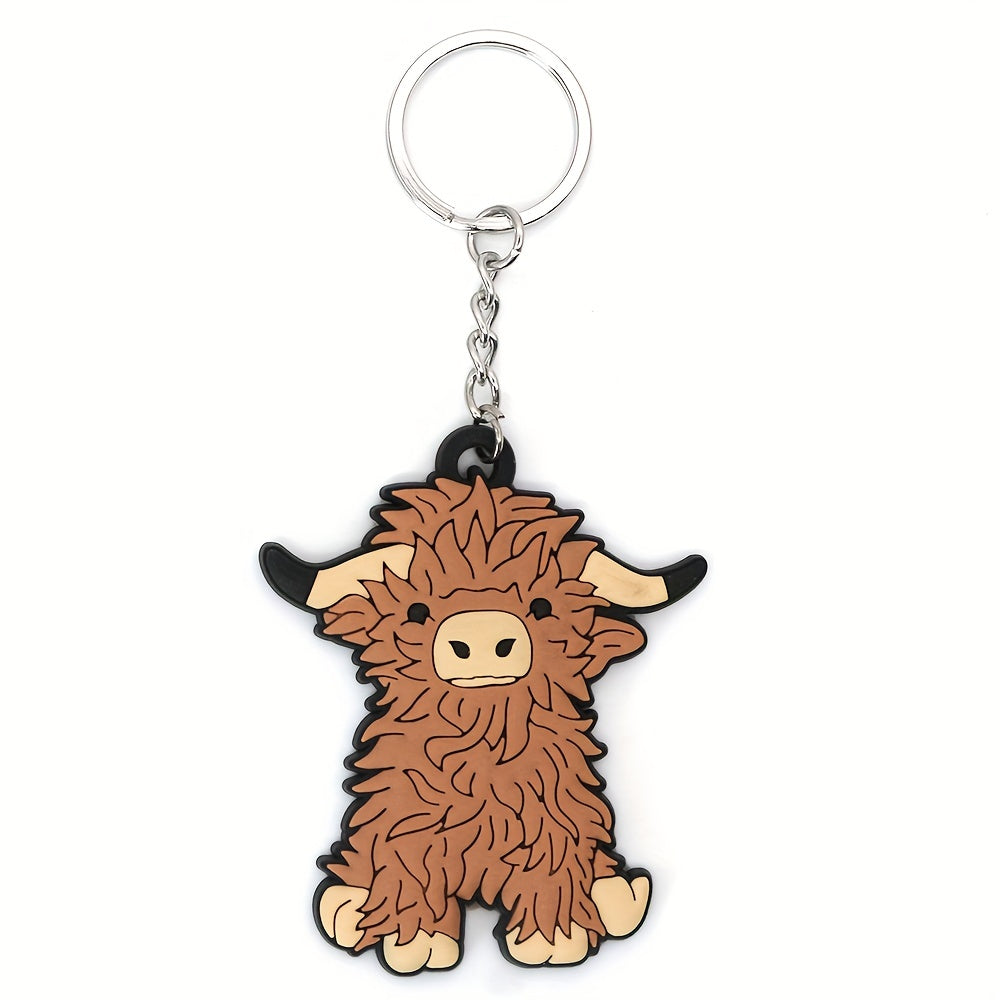 Cow Keychain Cartoon Animal Charm for Keys Backpacks Purses