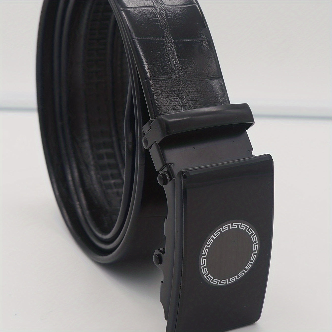 Men's Circle Pattern PU Business Casual Belt