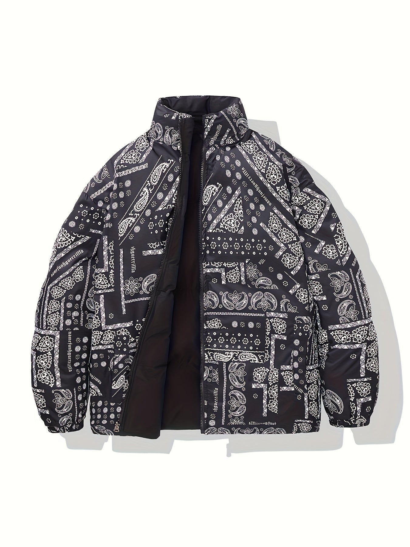 Men's Double Sided Paisley Pattern Coat for Winter