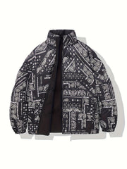 Men's Double Sided Paisley Pattern Coat for Winter