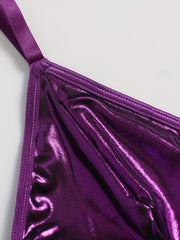 Metallic Shimmery Bra & Skirt Lingerie Set