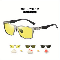 Carbon Fiber Photochromic Polarized Sunglasses Safe Driving Sun Glasses