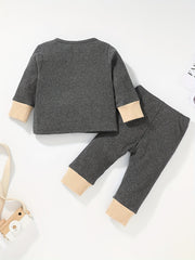 Baby Boys Ribbed Knit Long Sleeve Top Trousers Set
