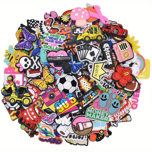 Random Cartoon Shoe Charms For Slides Sandals Shoe Decoration Accessories