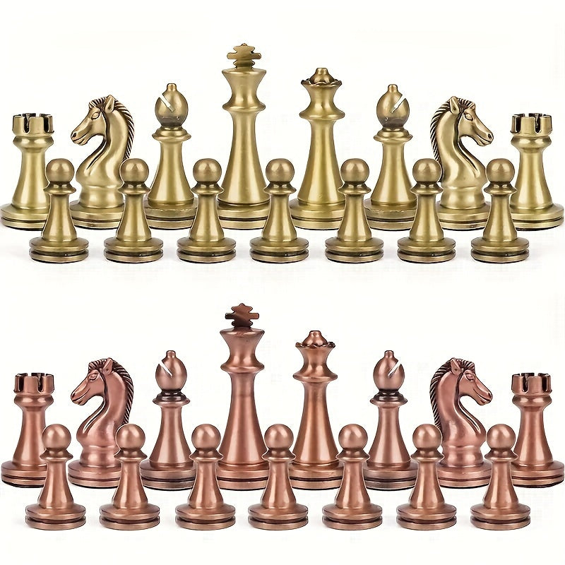Wooden Foldable Chessboard with Metal Pieces - Christmas Game Gift