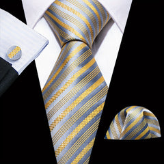 Barry Wang Men's Narrow Diagonal Stripe Tie Set