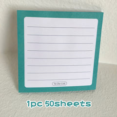 50 Sheets Rainbow Grid Sticky Notes - Tearable Sticky Note Paper