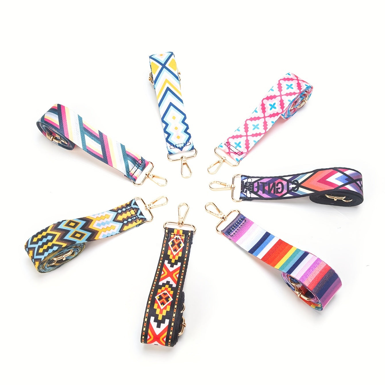 Rainbow Colorful Shoulder Strap Ethnic Style Replacement Purse Belt